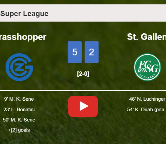 Grasshopper wipes out St. Gallen 5-2 with a superb performance. HIGHLIGHTS