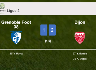 Dijon recovers a 0-1 deficit to prevail over Grenoble Foot 38 2-1