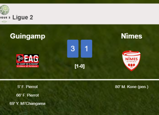 Guingamp tops Nîmes 3-1