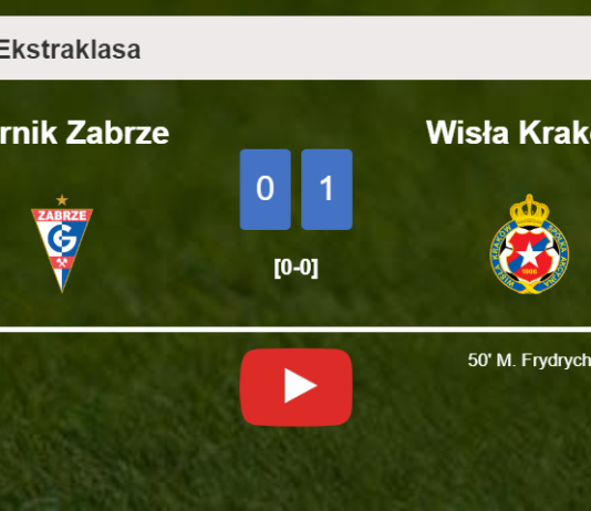 Wisła Kraków overcomes Górnik Zabrze 1-0 with a goal scored by M. Frydrych. HIGHLIGHTS