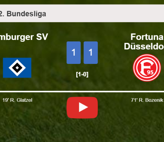 Hamburger SV and Fortuna Düsseldorf draw 1-1 on Saturday. HIGHLIGHTS