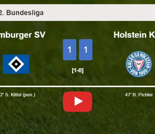 Hamburger SV and Holstein Kiel draw 1-1 on Saturday. HIGHLIGHTS