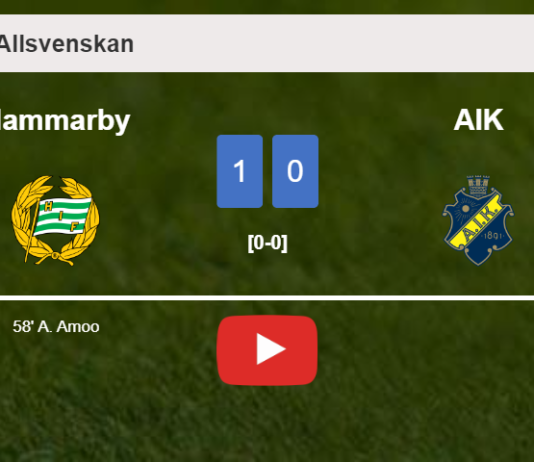 Hammarby tops AIK 1-0 with a goal scored by A. Amoo. HIGHLIGHTS