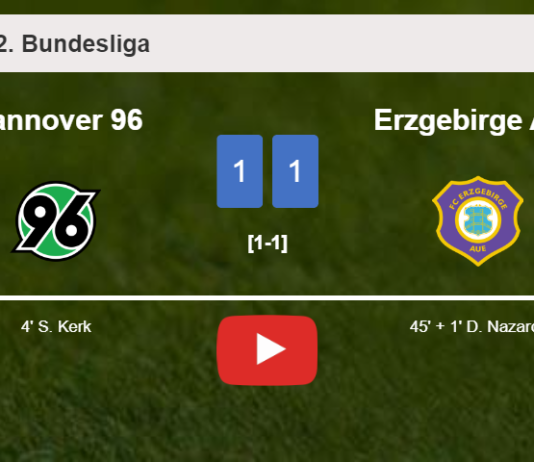 Hannover 96 and Erzgebirge Aue draw 1-1 on Saturday. HIGHLIGHTS