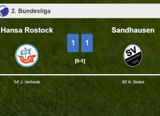 Hansa Rostock and Sandhausen draw 1-1 on Sunday