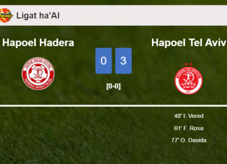 Hapoel Tel Aviv prevails over Hapoel Hadera 3-0