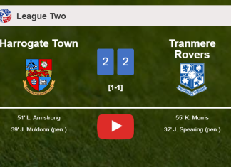 Harrogate Town and Tranmere Rovers draw 2-2 on Tuesday. HIGHLIGHTS