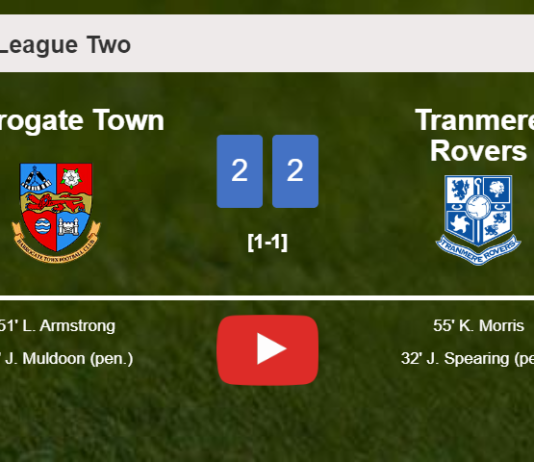 Harrogate Town and Tranmere Rovers draw 2-2 on Tuesday. HIGHLIGHTS
