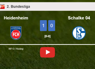 Heidenheim defeats Schalke 04 1-0 with a late goal scored by O. Husing. HIGHLIGHTS