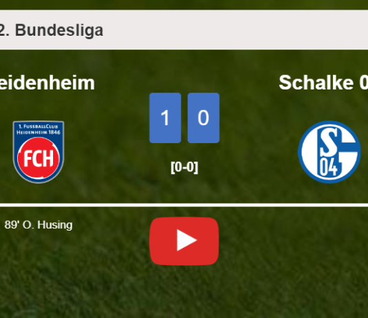 Heidenheim defeats Schalke 04 1-0 with a late goal scored by O. Husing. HIGHLIGHTS