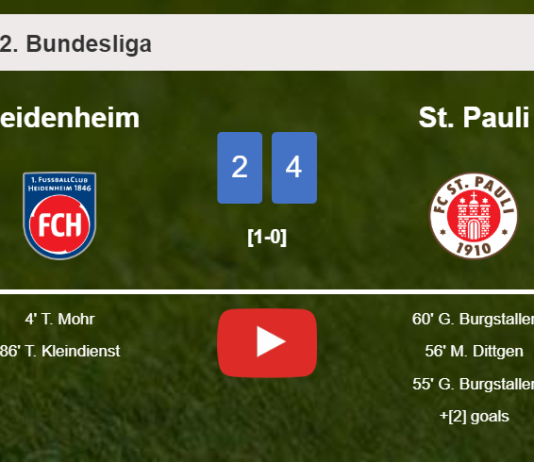 St. Pauli defeats Heidenheim 4-2. HIGHLIGHTS