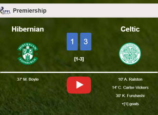 Celtic beats Hibernian 3-1. HIGHLIGHTS