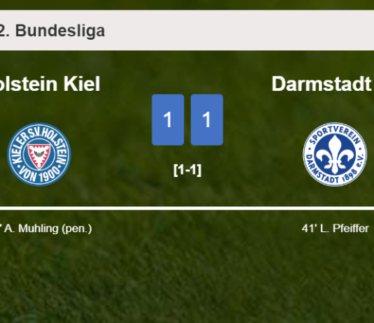 Holstein Kiel and Darmstadt 98 draw 1-1 on Saturday