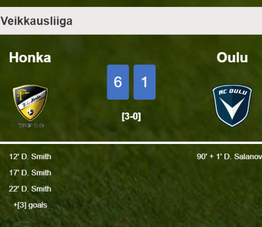 Honka demolishes Oulu 6-1 with a superb performance