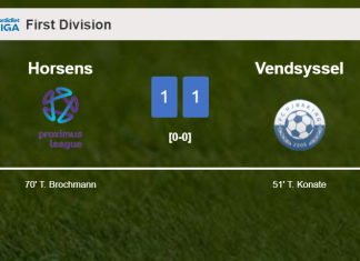 Horsens and Vendsyssel draw 1-1 on Sunday