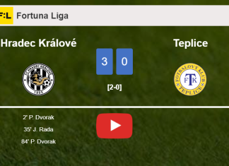 Hradec Králové defeats Teplice 3-0. HIGHLIGHTS