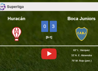 Boca Juniors prevails over Huracán 3-0. HIGHLIGHTS