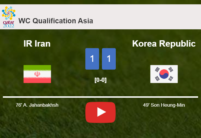IR Iran and Korea Republic draw 1-1 on Tuesday. HIGHLIGHTS