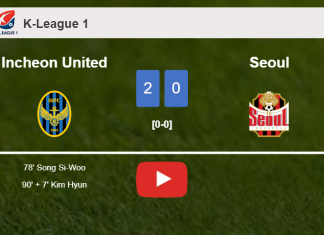 Incheon United beats Seoul 2-0 on Saturday. HIGHLIGHTS
