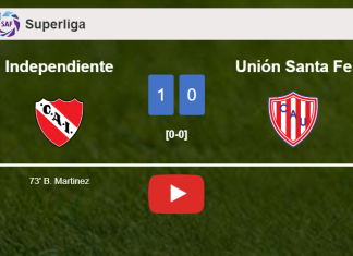 Independiente defeats Unión Santa Fe 1-0 with a goal scored by B. Martinez. HIGHLIGHTS