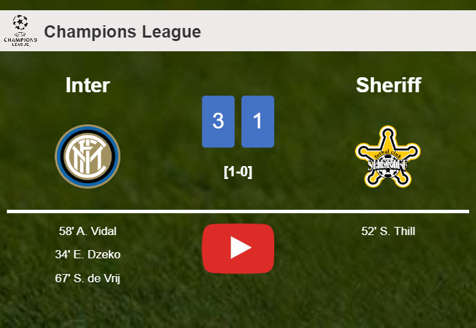 Inter beats Sheriff 3-1. HIGHLIGHTS