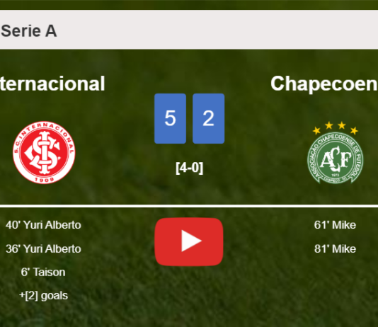 Internacional annihilates Chapecoense 5-2 showing huge dominance. HIGHLIGHTS