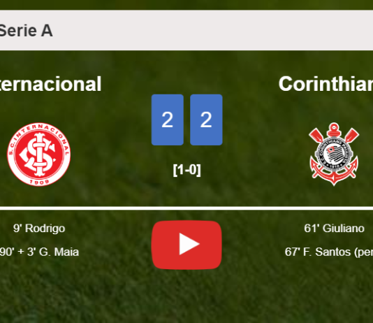 Internacional and Corinthians draw 2-2 on Sunday. HIGHLIGHTS