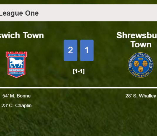 Ipswich Town prevails over Shrewsbury Town 2-1