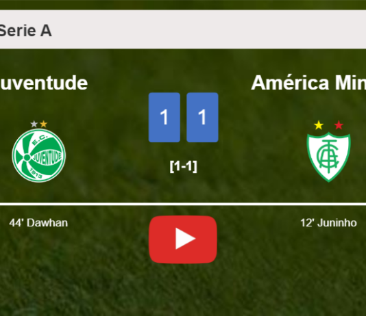 Juventude and América Mineiro draw 1-1 on Sunday. HIGHLIGHTS