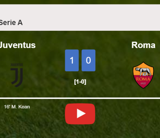 Juventus beats Roma 1-0 with a goal scored by M. Kean. HIGHLIGHTS