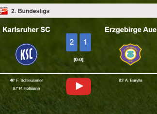 Karlsruher SC tops Erzgebirge Aue 2-1. HIGHLIGHTS