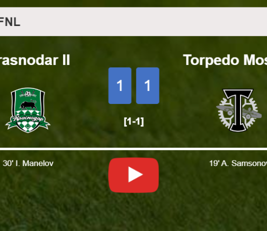 Krasnodar II and Torpedo Moskva draw 1-1 on Wednesday. HIGHLIGHTS