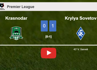 Krylya Sovetov overcomes Krasnodar 1-0 with a goal scored by V. Sarveli. HIGHLIGHTS