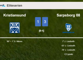Sarpsborg 08 demolishes Kristiansund 3-1 with 3 goals from J. Lindseth