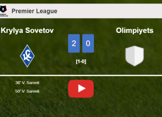 V. Sarveli scores a double to give a 2-0 win to Krylya Sovetov over Olimpiyets. HIGHLIGHTS