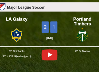LA Galaxy grabs a 2-1 win against Portland Timbers 2-1. HIGHLIGHTS