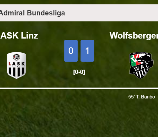Wolfsberger AC overcomes LASK Linz 1-0 with a goal scored by T. Baribo