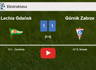 Lechia Gdańsk and Górnik Zabrze draw 1-1 on Saturday. HIGHLIGHTS