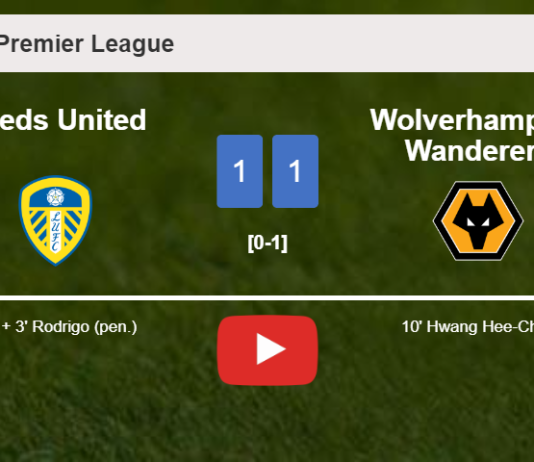 Leeds United grabs a draw against Wolverhampton Wanderers. HIGHLIGHTS