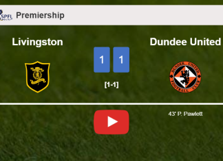 Livingston and Dundee United draw 1-1 on Wednesday. HIGHLIGHTS