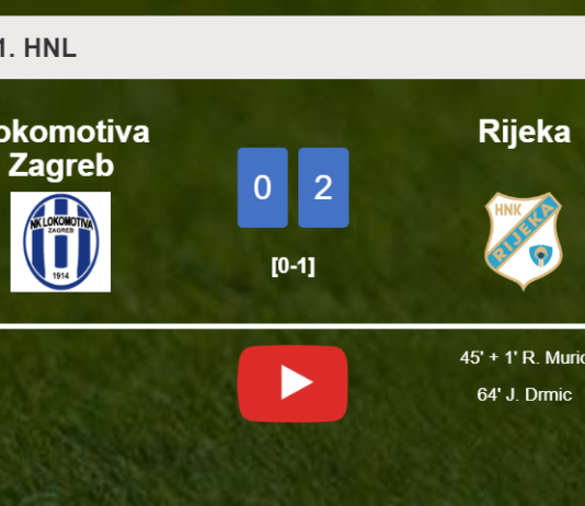 Rijeka conquers Lokomotiva Zagreb 2-0 on Sunday. HIGHLIGHTS