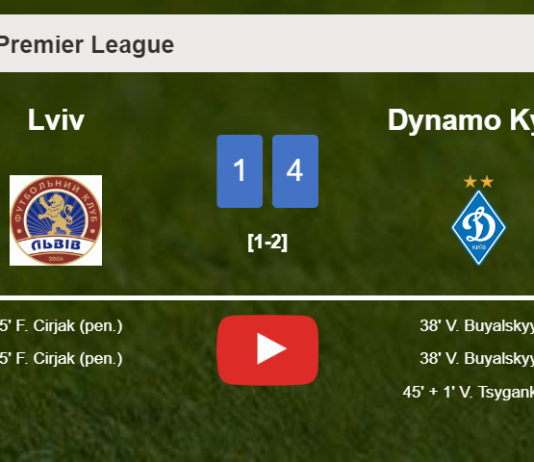 Dynamo Kyiv defeats Lviv 4-1 after recovering from a 0-1 deficit. HIGHLIGHTS