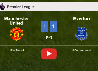 Manchester United and Everton draw 1-1 on Saturday. HIGHLIGHTS