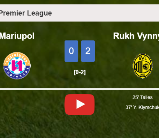 Rukh Vynnyky overcomes Mariupol 2-0 on Friday. HIGHLIGHTS