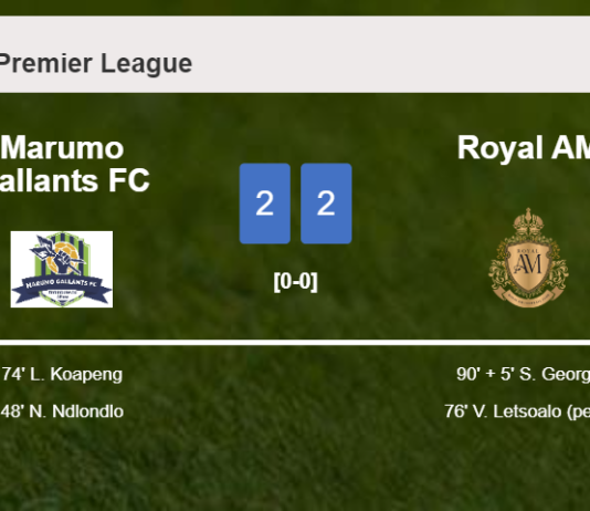 Royal AM manages to draw 2-2 with Marumo Gallants FC after recovering a 0-2 deficit