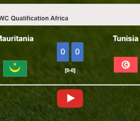 Mauritania draws 0-0 with Tunisia on Sunday. HIGHLIGHTS