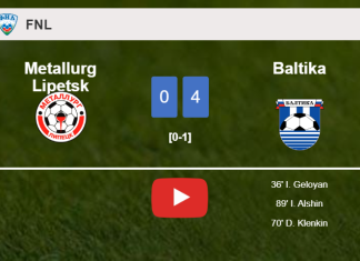 Baltika tops Metallurg Lipetsk 4-0 after playing a incredible match. HIGHLIGHTS