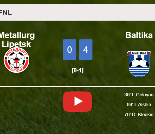 Baltika tops Metallurg Lipetsk 4-0 after playing a incredible match. HIGHLIGHTS