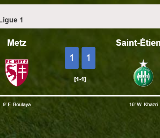 Metz and Saint-Étienne draw 1-1 on Saturday
