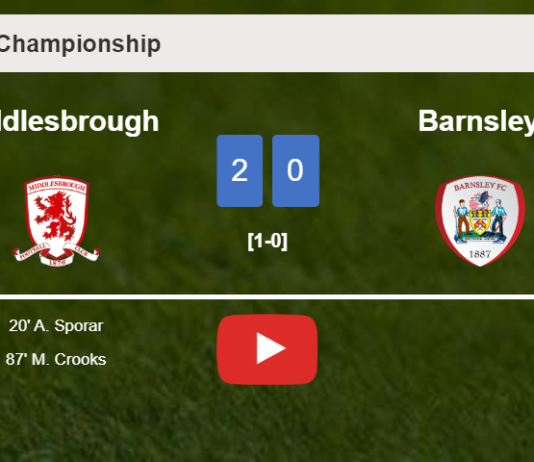 Middlesbrough surprises Barnsley with a 2-0 win. HIGHLIGHTS